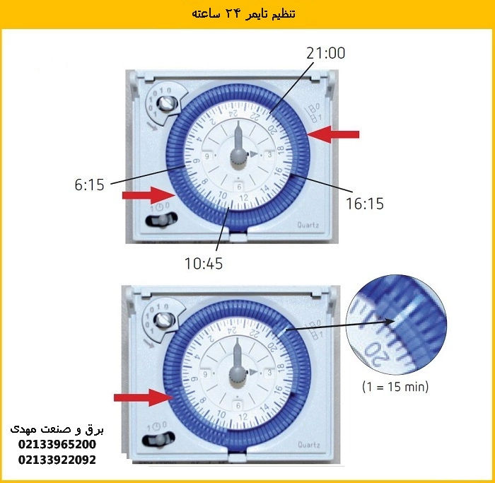 تایمر ذخیره 24 ساعته آنالوگ پارس فانال