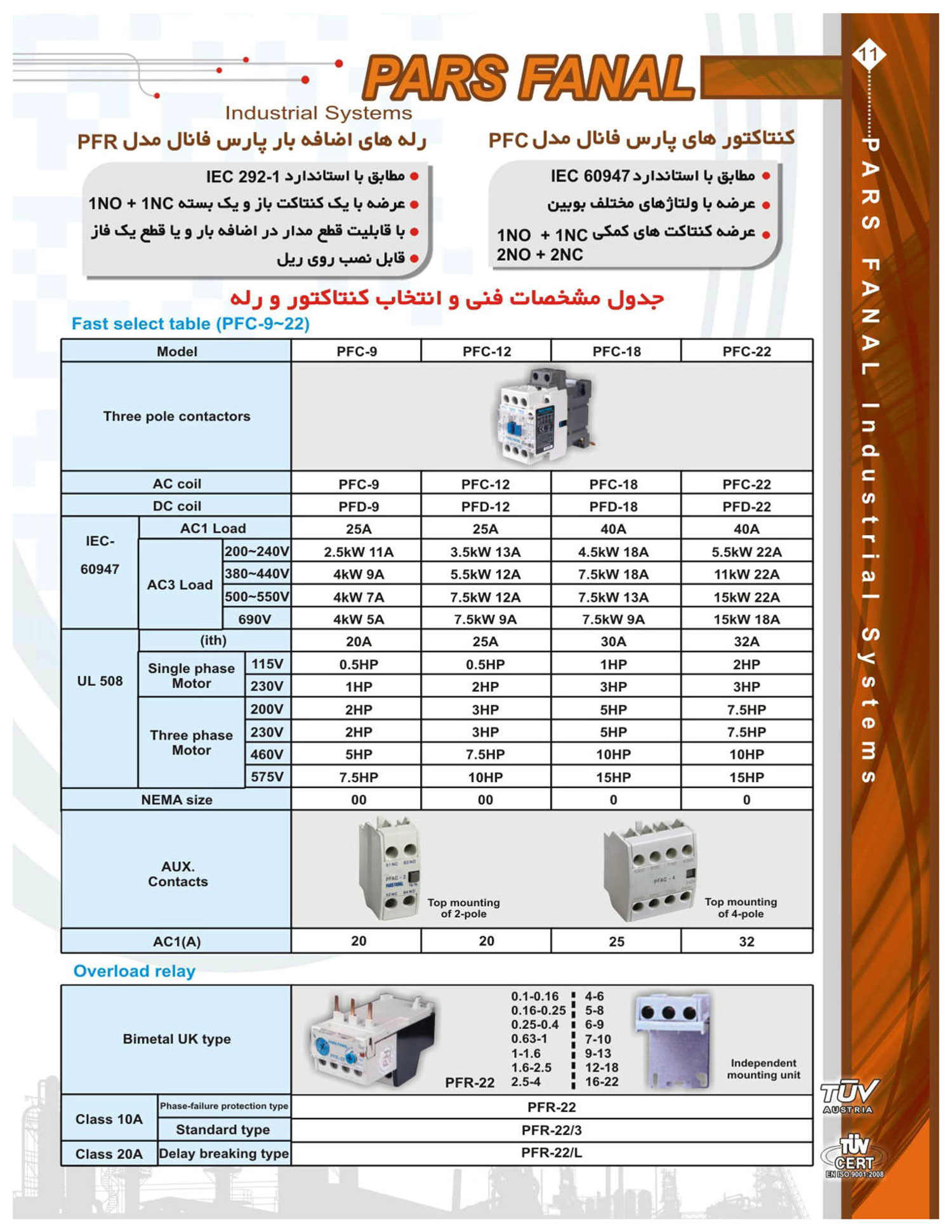 بروشور بی متال های پارس فانال برق و صنعت مهدی